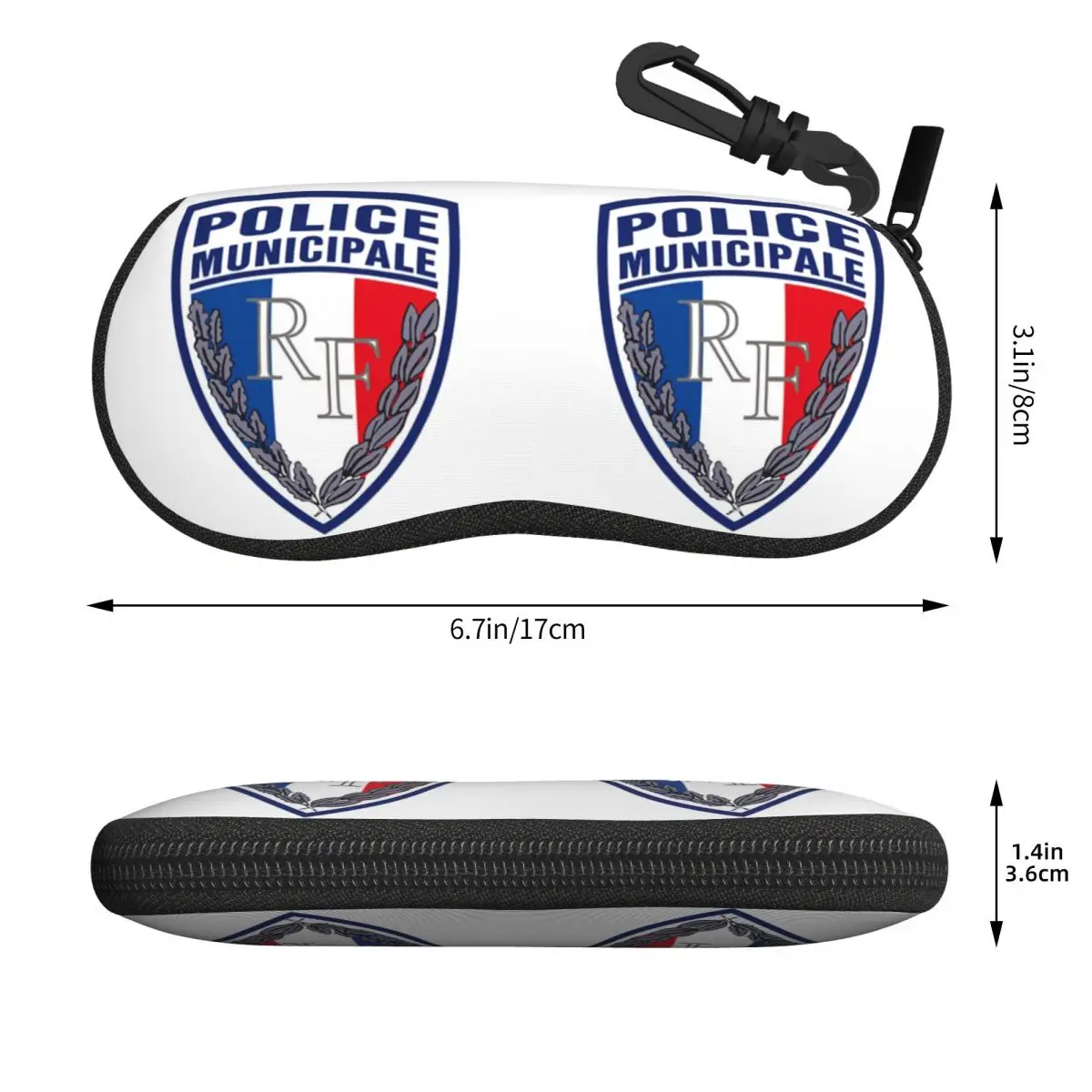 FRENCH MUNICIPAL POLICE INSIGNIA Shell Glasses Case Protective Sunglasses Box Women Men Soft Eyeglass Bag Pouch