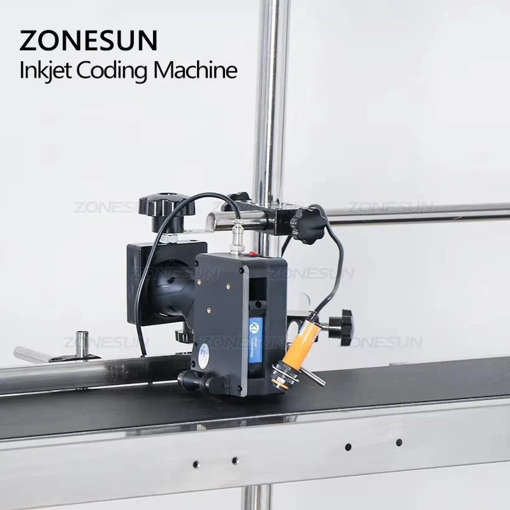 ZONESUN Inkjet Printer Conveyor Table PVC Belt Conveyor Sorting Workbench For Bottle Box Bag Sticker Coding