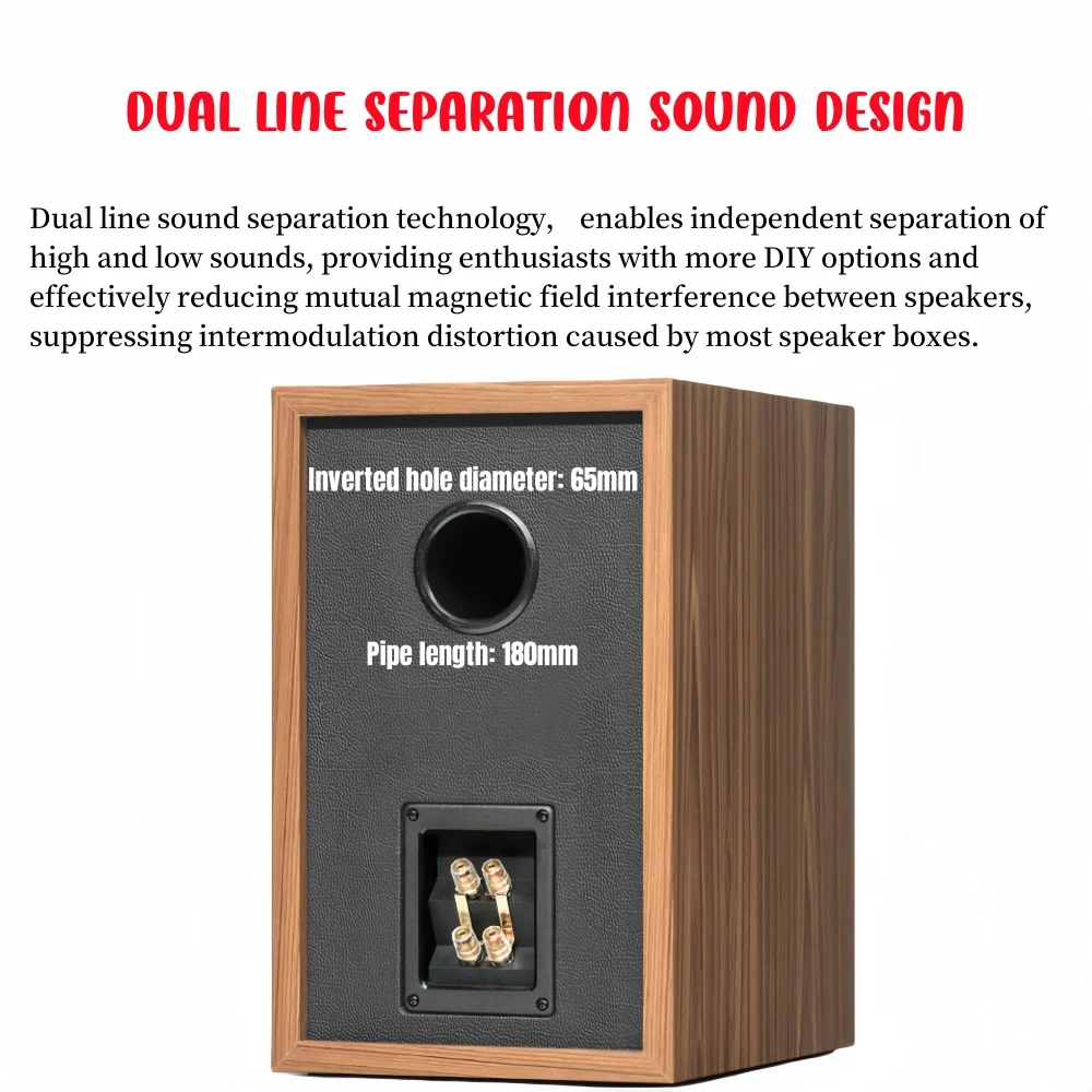 DIY Audio Modification, 1Pcs Empty Speaker Box Body, E6-6.5 inch Car/Home Speaker Box, Two Divided Frequency Speaker Housing