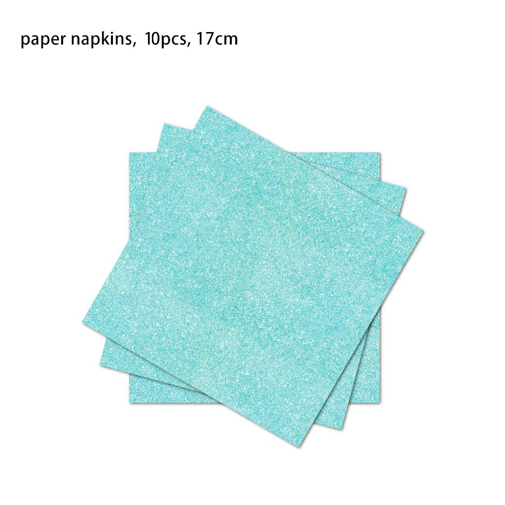 10pcs Tiffany Blue Diamonds Disposable Tableware Shining Diamond Crown Paper Plate Napkin Happy Cool Summer Birthday Party Decor