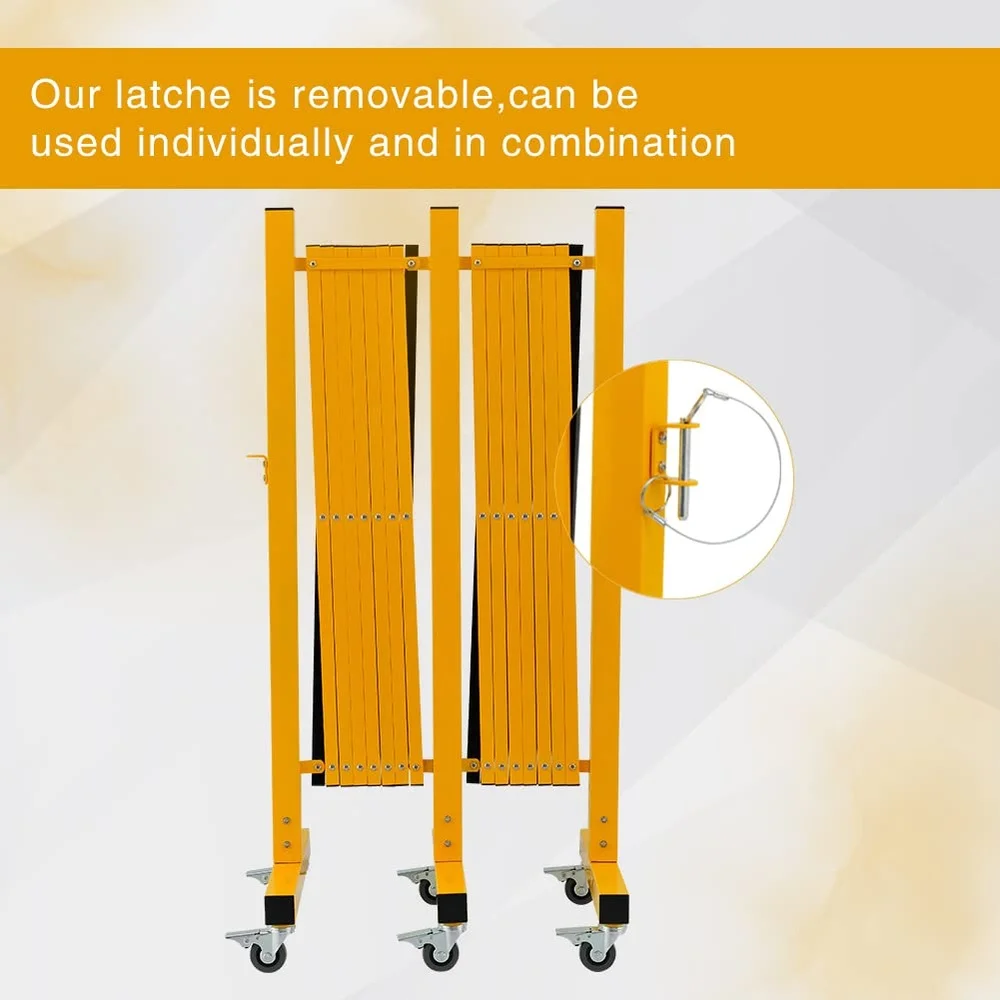 Expandable Metal Barricade Safety Barrier with Casters Portable Traffic Fence Adjustable Mobile Crowd Control Security Solution