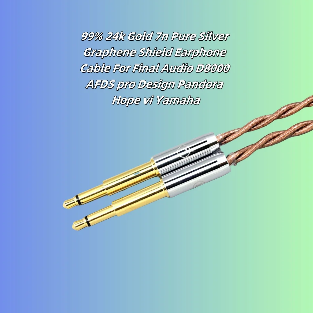 99% 24k oro 7n plata pura escudo de grafeno Cable de auriculares para Audio Final D8000 AFDS pro diseño Pandora Hope vi Yamaha 8531
