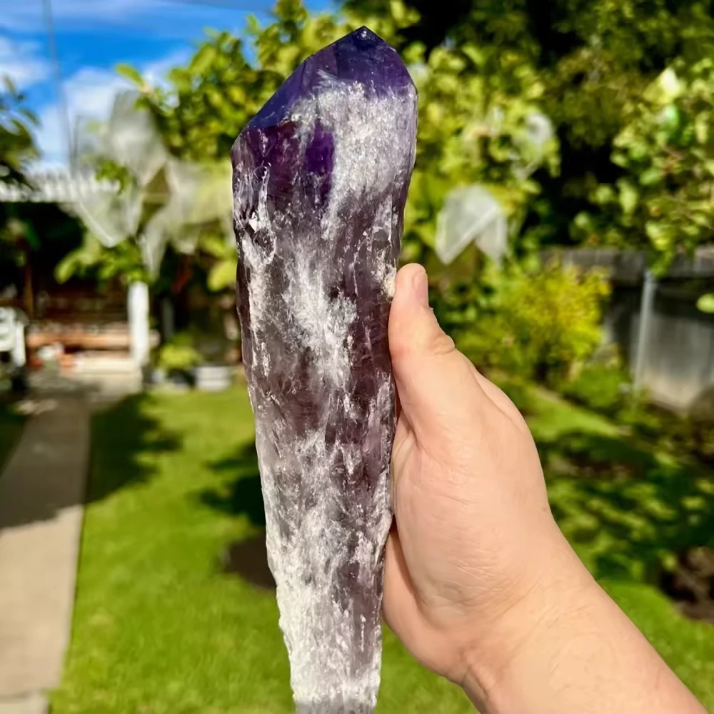 1pc 500-700g Large Amethyst Scepter Natural Crystal Crafts Large Magic Wand for home Decoration healing crystals stone gift