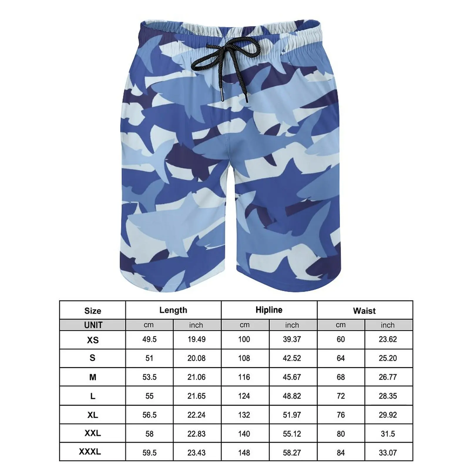 Abstract Sharks Gym Shorts Animal Print Casual Beach Short Pants Man Design Sports Comfortable Swim Trunks Gift