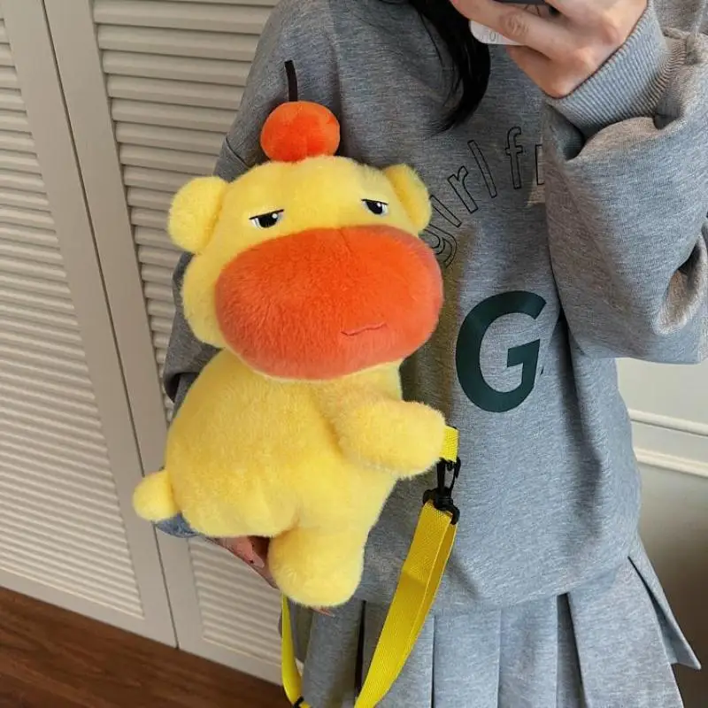 Piece Kid의 매혹적인 봉제 크로스바디 백 대용량 카피바라 룰루 감