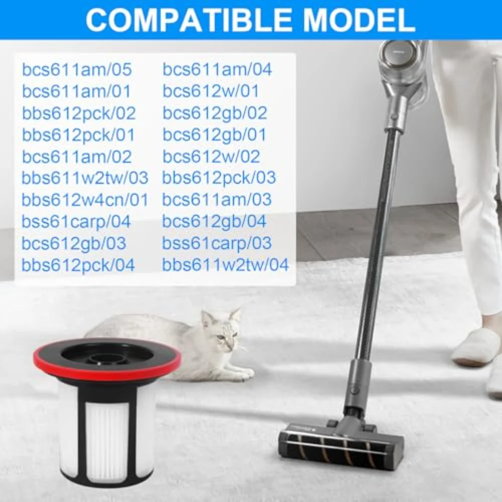 فلتر استبدال فلتر المكنسة الكهربائية لجزء استبدال شاشة الفلتر الأساسي للمكنسة الكهربائية غير المحدودة من سلسلة 6