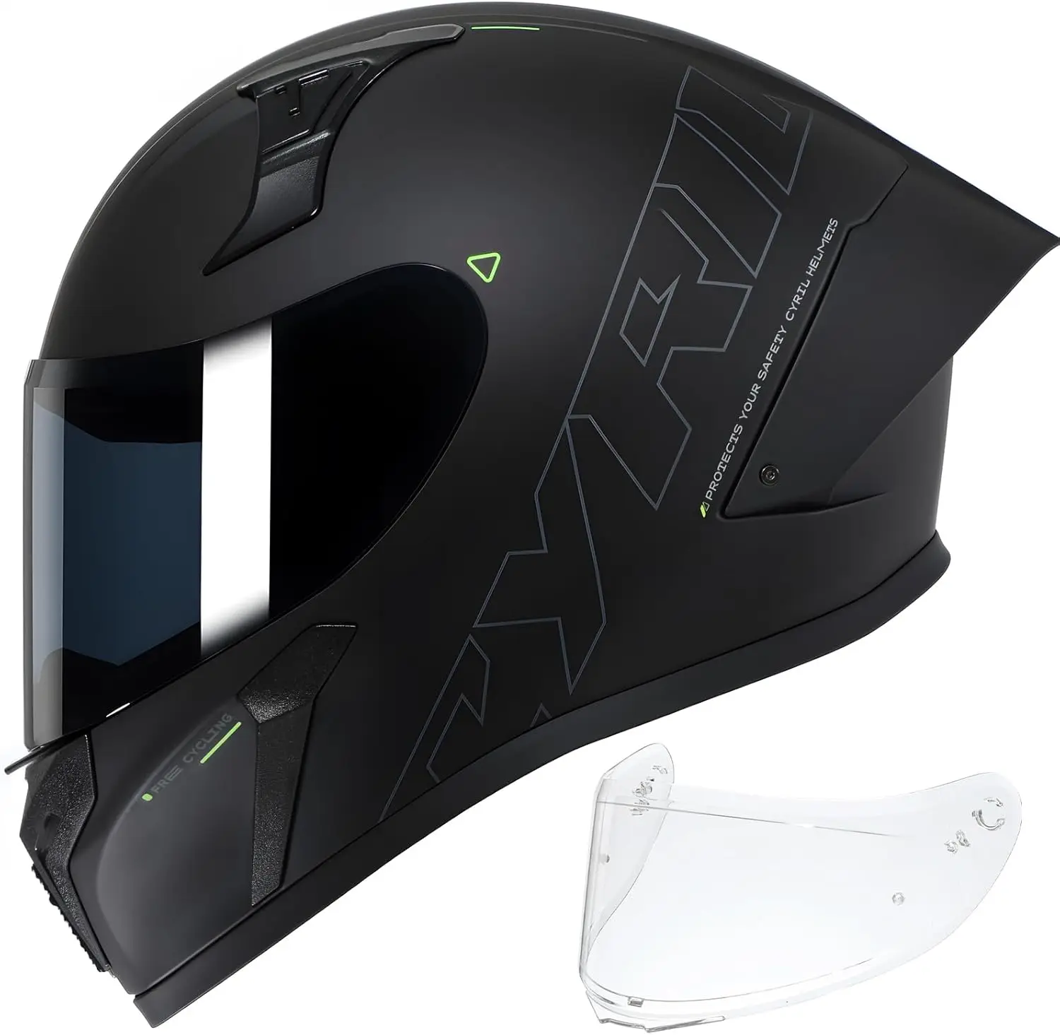 

Full Face Motorcycle Helmets for Adults with Tinted and Clear Visor, DOT Approved