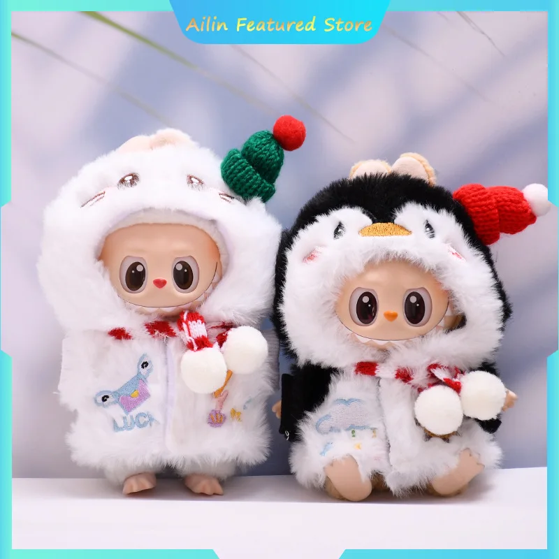 

Для одежды Labubu, рождественская одежда со снеговиком и пингвином, аксессуары для одежды, модный и милый комплект, милая одежда со снеговиком и пингвином