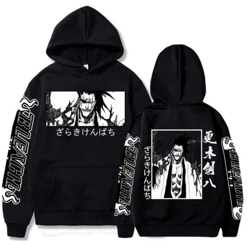 Bleach Anime Zaraki Kenpachi Print Hooded  Prevalent Hoodies Autumn Fleece Casual Loose Streetwear Harajuku Unisex Sweatshirt