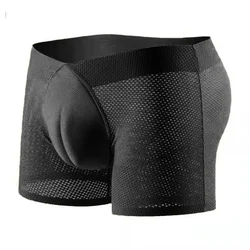 Sissy Mens Shaping Underwear Hiding Gaff Panties Mesh Crossdresser Boxer Briefs Sexy Shorts U-Convex Pouch Breathable Underwear