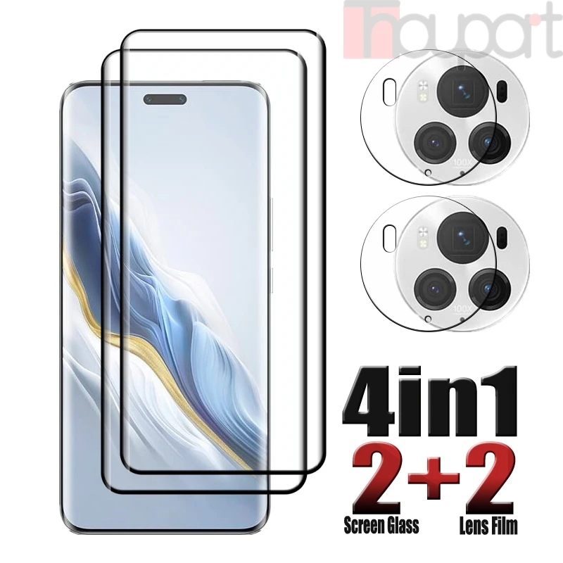 4in1 For Honor Magic 6 pro Screen Protector 9D Curved Glass Film Anti-Scratch For Honor Magic 6pro Soft Lens film