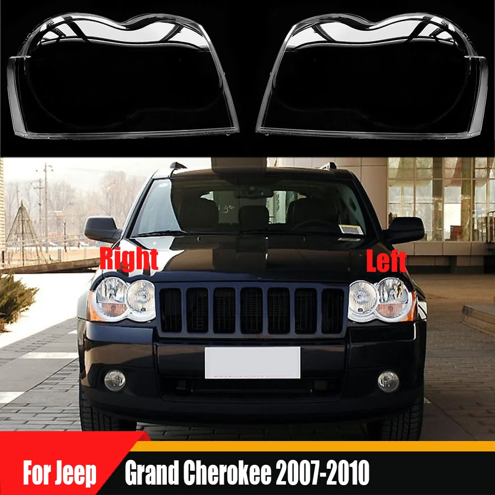 

For Jeep Grand Cherokee 2007 2008 2009 2010 Front Headlamp Cover Transparent Lampshade Plexiglass Replace Original Lens