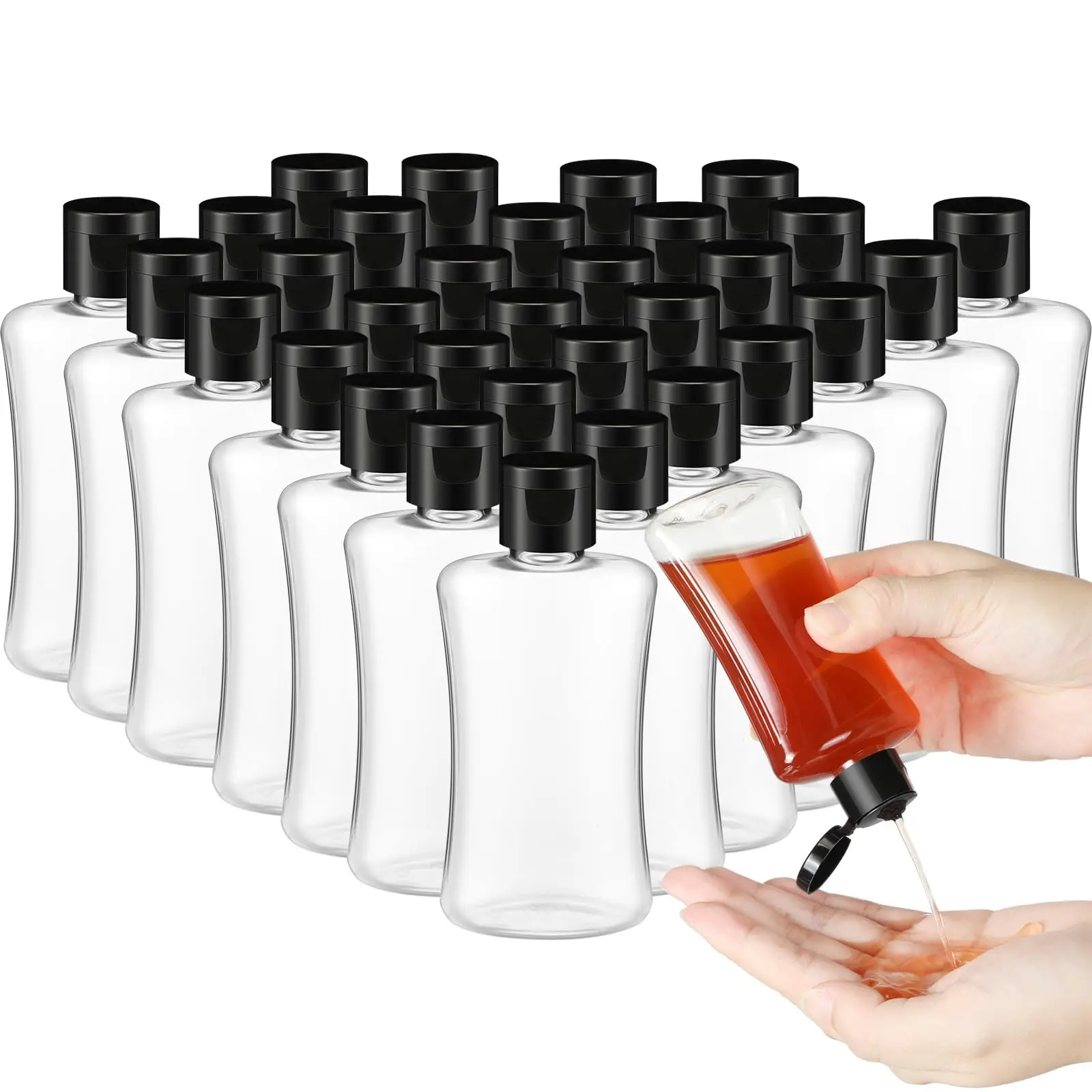 

50 Pcs 3.4oz TSA Approved Travel Bottles, Leak Proof Refillable Containers for Toiletries Shampoo Conditioner Lotion Travel Size