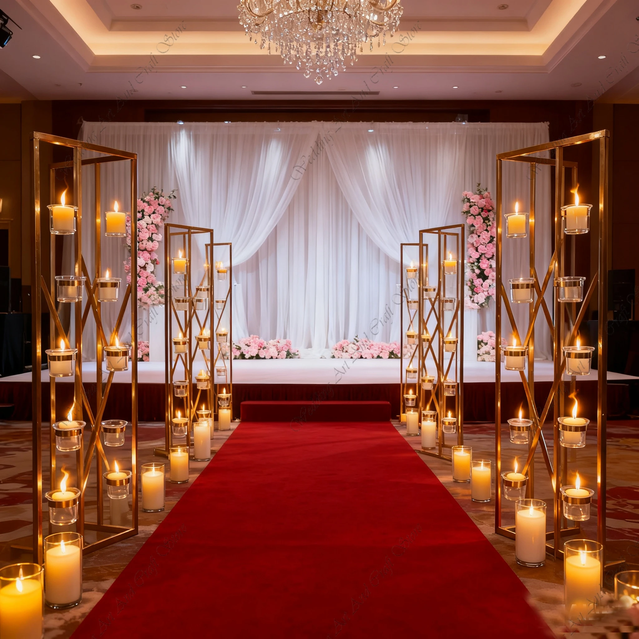 

5pcs 80/100cm f30 Tall Gold Iron Stand Flower Wedding Decoration Party Gold Metal Candle Holder Stands Table Centerpiece ivy270