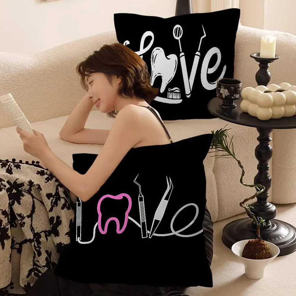 Cute Dentist Tooth Cushion Cover Inches Farmhouse Decor Home Throw Pillow Covers for Couch Decorations
