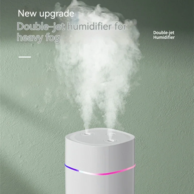 600ML USB Air Humidifier Double Spray Port Essential Humificador Cool Mist Maker Fogger Purify for Home Office