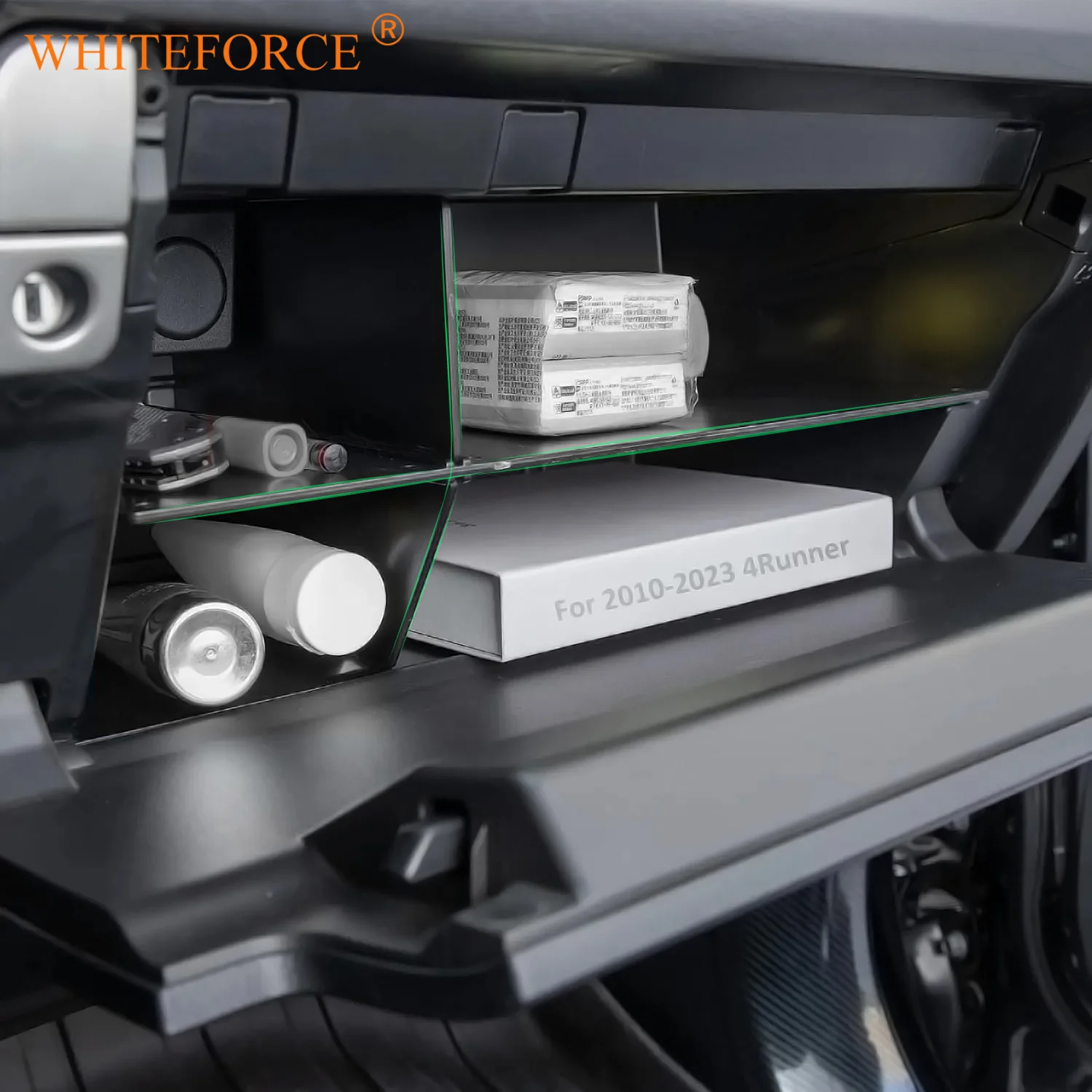 Para Toyota 4Runner 2010-2023 organizador de compartimento de guantera SR5 TRD todoterreno Lexus GX 460 inserto ABS bandeja de compartimento de 4 corredores