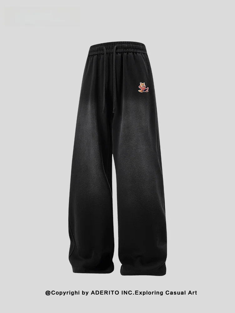 

Laid-ba NANA Star Trendy Worn Paris Waed ey Sweatpants Men Loose Straight Spor Casual Cotton Trousers