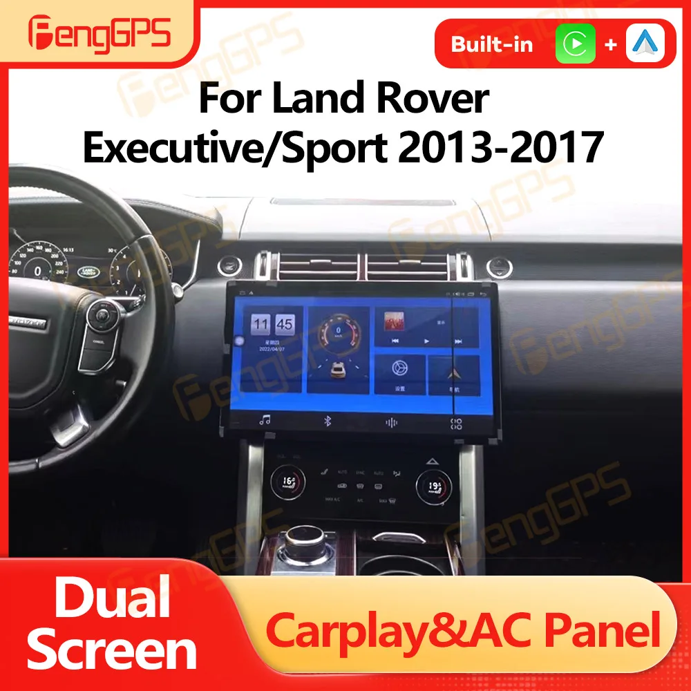 

15,6-дюймовый автомобильный радиоприемник PX6 Carplay для Land Rover Executive Sport 2013-2017, ЖК-дисплей переменного тока, климатическая доска, авто Vedio, стерео головное устройство