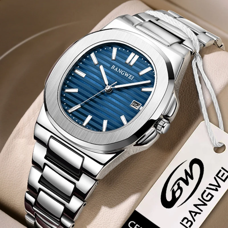 LIGE Business Watch Men Fashion Sports Waterproof Men's Quartz Wristwatches Top Brand Luxury Creative Steel Square Watch For Men