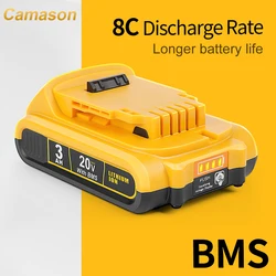 Camason 3ah Batterij Voor Dewalt 18V 20V Elektrisch Gereedschap Oplaadbare Elektrische Gereedschapsaccessoires Lithiumbatterijen Vervangen Dcb200 184