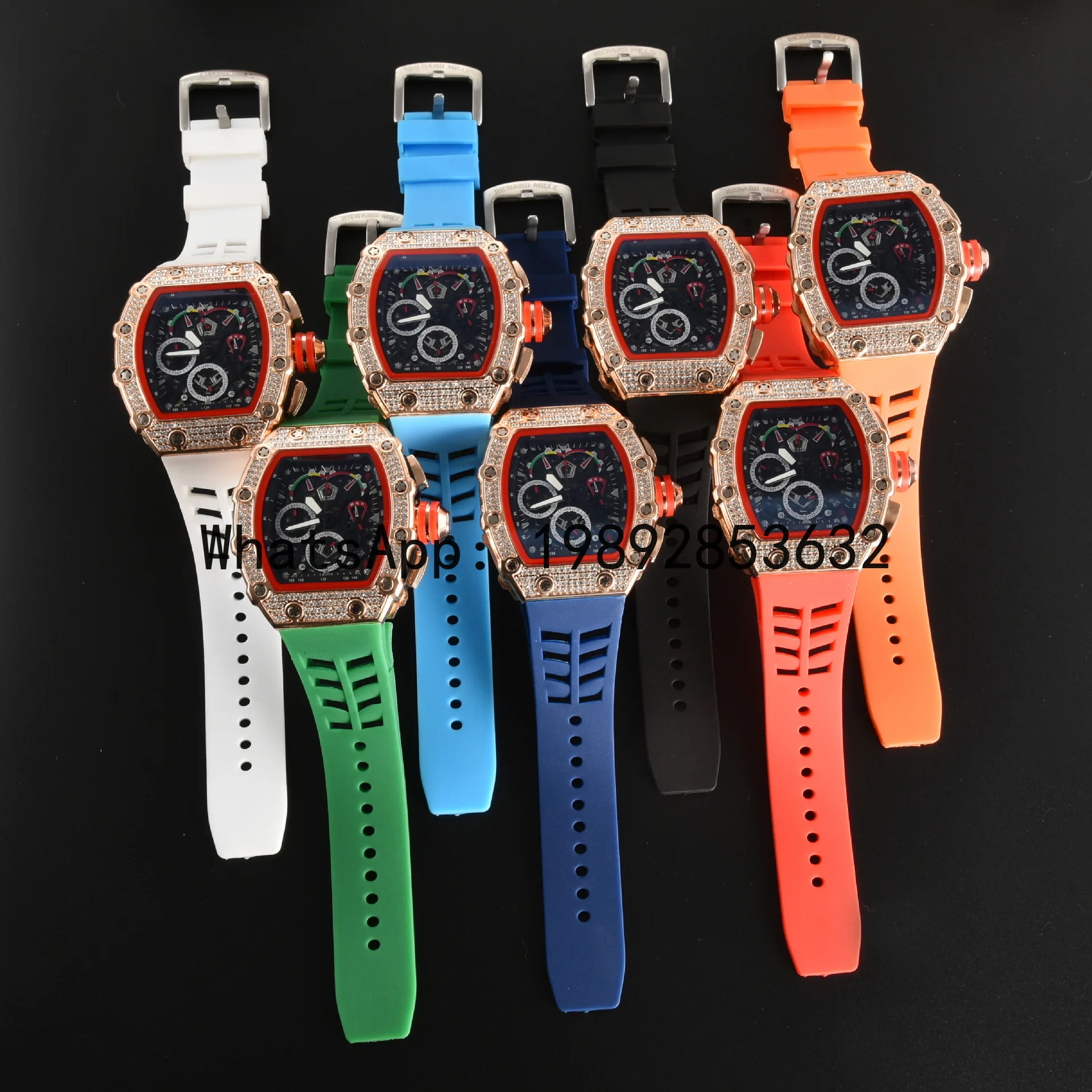 LYY Quartz Watch with Full Diamond Dial, Luminous Multi-Function Quartz Men's Watch