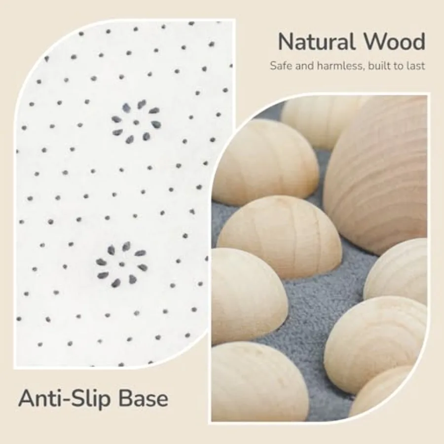 Wood Foot Acupressure Mat for Daily Relaxation and Foot Care Ergonomic Design with Foldable Pressure Point Pad for Home Office