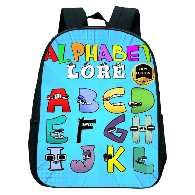 Sac à Dos à Motif de Lettres de l'Alphabet pour Enfant, Cartable d'École à Imprimé, Étanche, pour Garçon et Fille d'Âge Présв, Cadeau