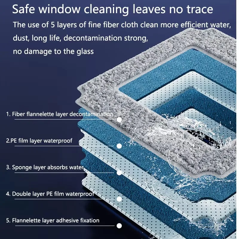 หุ่นยนต์ทำความสะอาดกระจกอัตโนมัติรุ่นใหม่ ฉีดน้ำคู่ หุ่นยนต์ล้างกระจกไฟฟ้าสำหรับใช้ในบ้าน