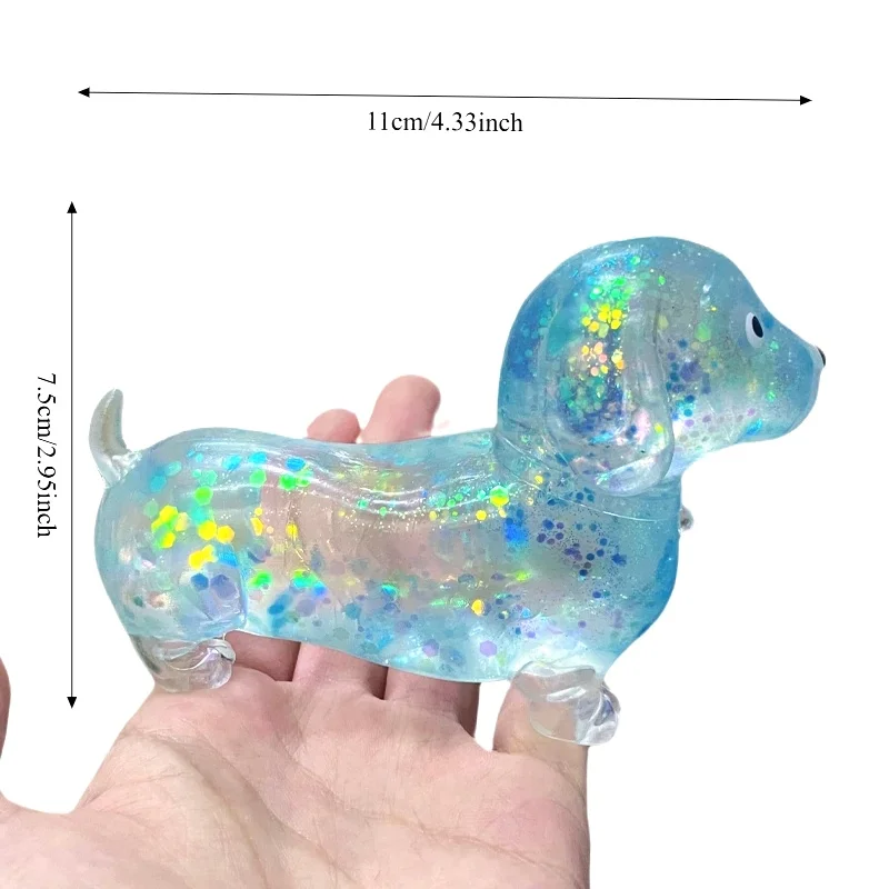 Juguete antiestrés de perrito con textura suave de maltosa, polvo brillante, de levantamiento lento, juguete blandito de perrito lindo