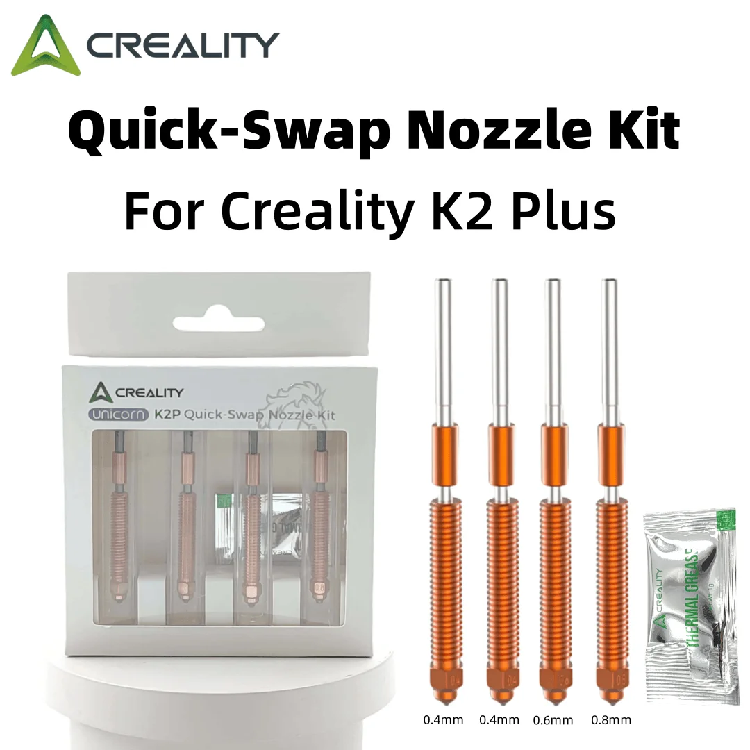 【セール中】Creality K2 Plus ノズルユニコーンクイックスワップノズルキット 0.4/0.6/0.8 ミリメートル全金属デザイン Creality K2 Plus 3D プリンタアクセサリー
