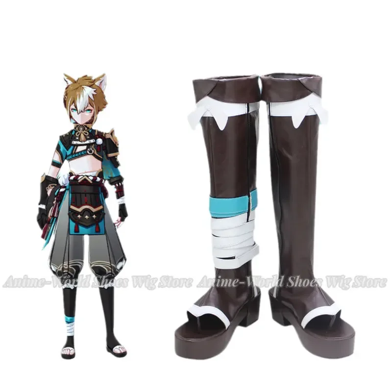 Anime Game Genshin Impact Gorou Cosplay Vrouwen Schoenen Laarzen Rekwisieten Halloween Party Accessoires Maatwerk Goedkoop