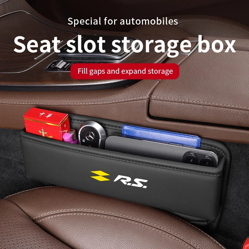 For Renault RS Megane Talisman Duster Captur Clio Kadjar Laguna Car Seat Gap Crevice Slot Storage Box Organizer Auto Accessories