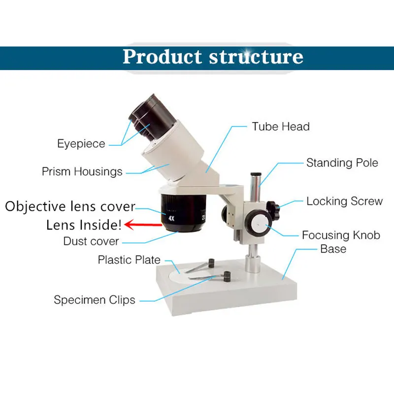 20X 40X Binocular Stereo Microscope PCB Soldering Mobile Phone Repair Tool with Gift (Fluorescent Light)