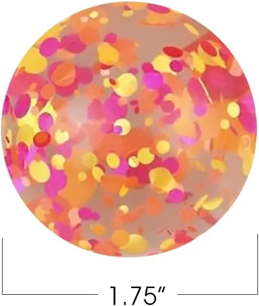 Sparkle Spot High Bounce Balls, Set of 12, Bouncing Balls for Kids with Confetti Inside, Outdoor Toys for Encouraging Active Pla