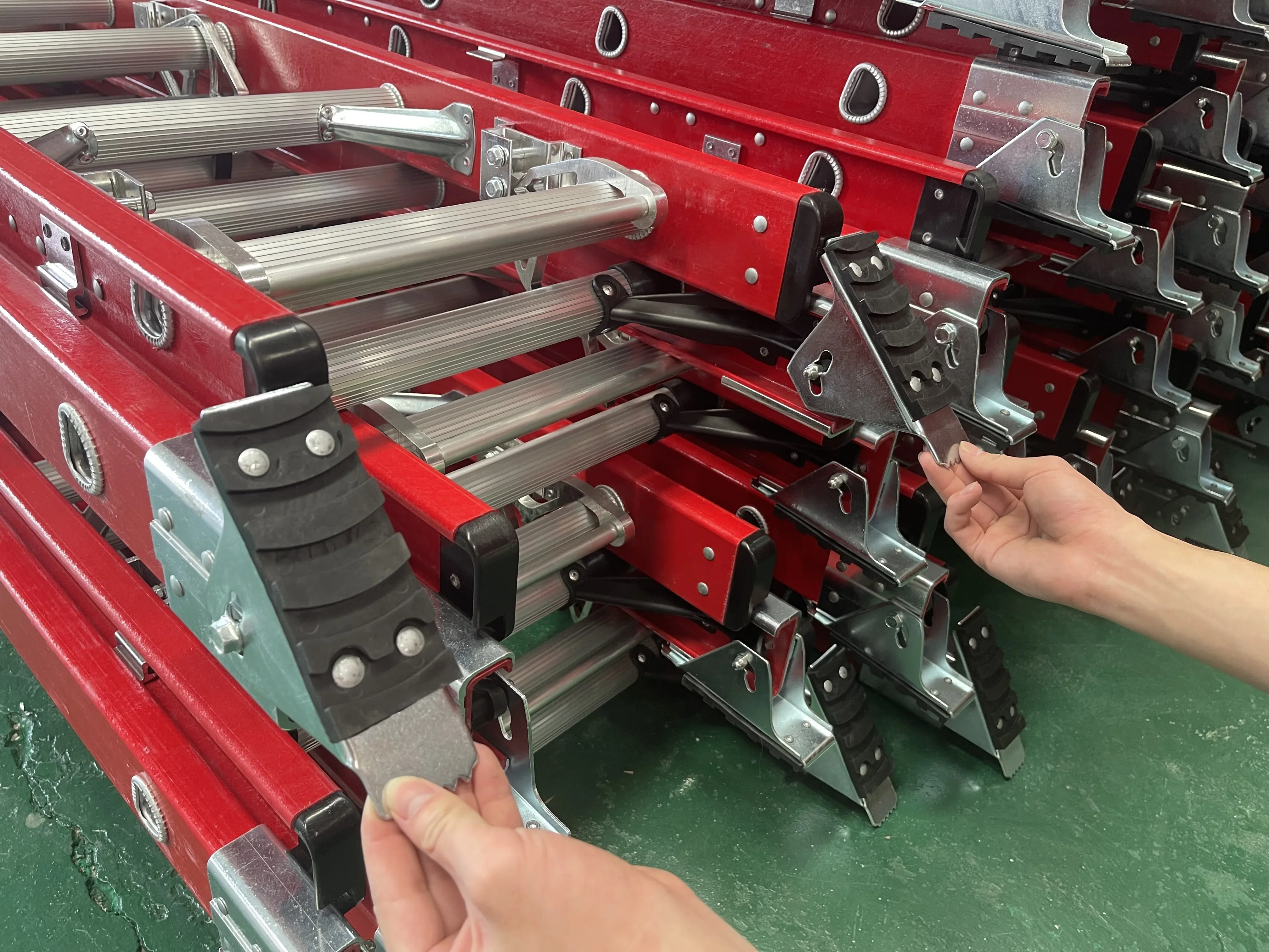 Electric Insulating Double Sided Multipurpose Fiber Glass Ladder Foldable Fiberglass Ladders Extension Ladders