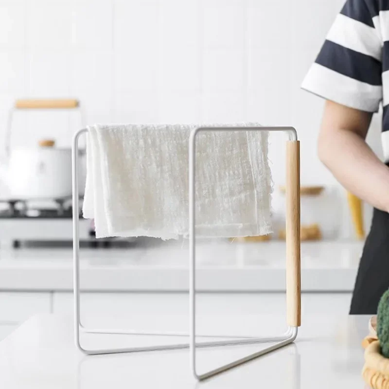 

Складная вешалка для кухонных полотенец - компактный вертикальный держатель для столешницы, хранилище из нержавеющей стали для полотенец/посуды