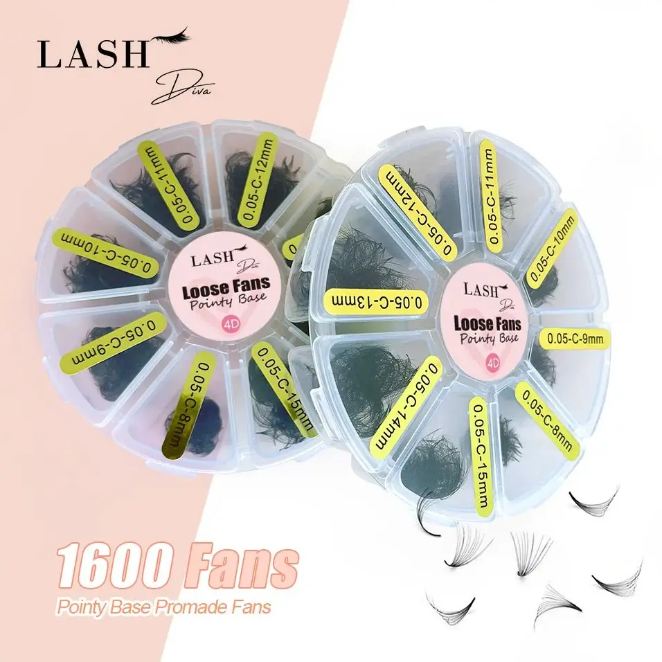 

Mixed Loose Fan Lashes Pointy Base Premade Volume False Eye Silk Lashes Fans Thin Slim Base Pre Made Volume Eyelashes Extensions