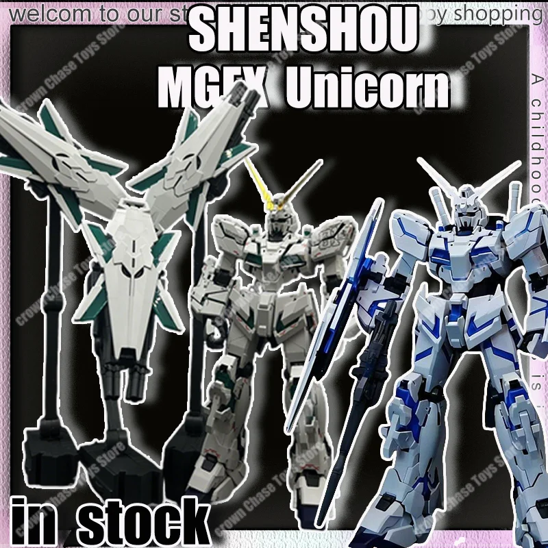 

In Stock SHENSHOU 1/100 2202 MGEX Unicorn RX-0 Assembly Model Kit Third Batch Repaired Version Mecha Model Collection Toy Gift