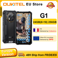 OUKITEL G1 Android 14 Smartphone 24GB (6+18) RAM 256GB ROM 10600mAh 18W Charging 6.52'' HD+ Display 48MP Camera Mobile Phones