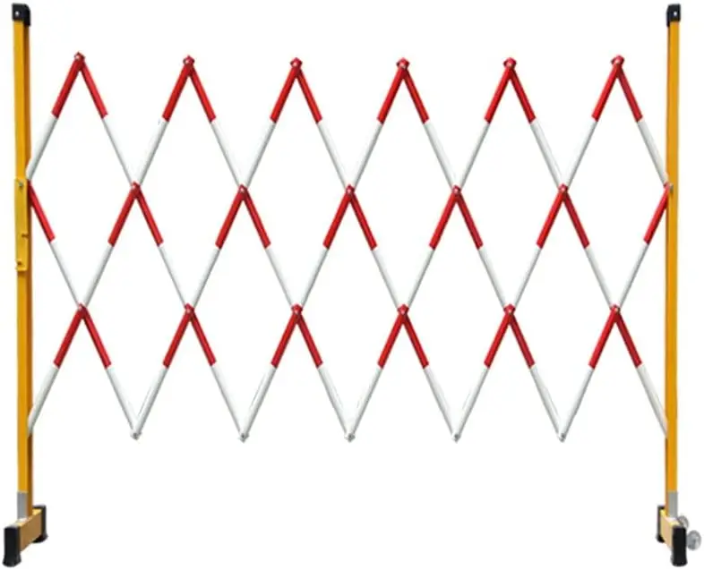 Expandable Metal Barricade, Mobile Safety Barrier Gate, Retractable Traffic Fence, Easy to Move Driveway for Work Zones