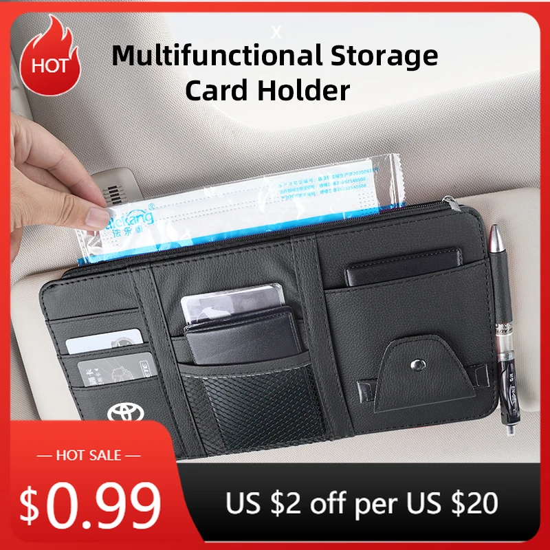 

Для Toyota 2026, горячие колпаки-концентраторы из искусственной кожи, автомобильный солнцезащитный козырек, сумка для хранения билетов, аксессуары для Toyota Gazoo Racing Corolla Crown