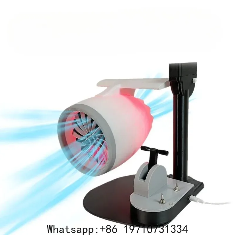 USB Desktop Turbofan Engine Fan Blue Light Upgraded Version with Humidifier and Blue Tail Light