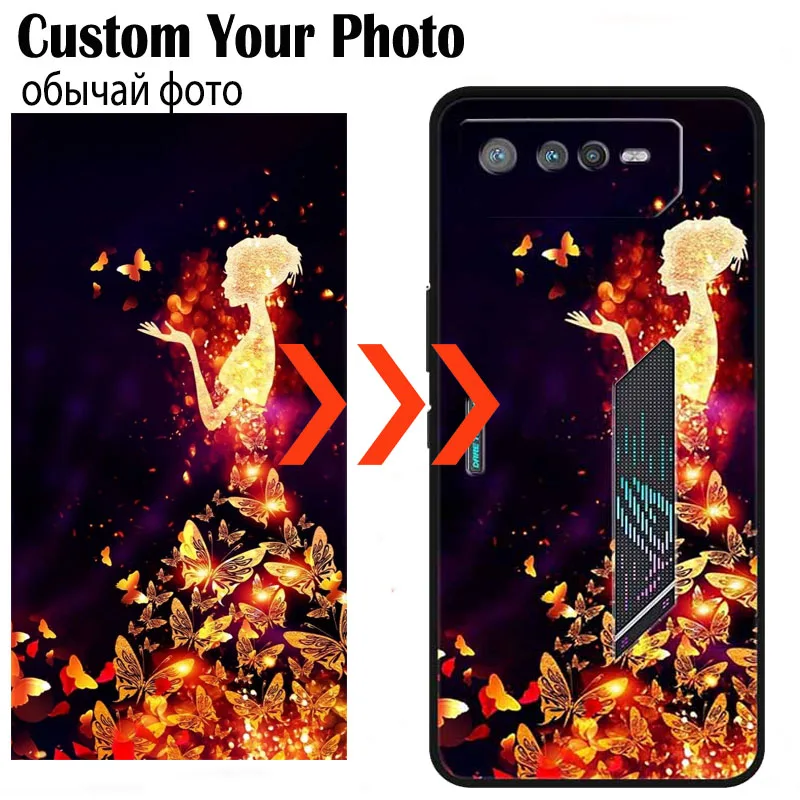 Capa de silicone com foto personalizada para asus rog phone 6 pro 5, capa com design de imagem diy para asus rog phone 7 ultimate tpu