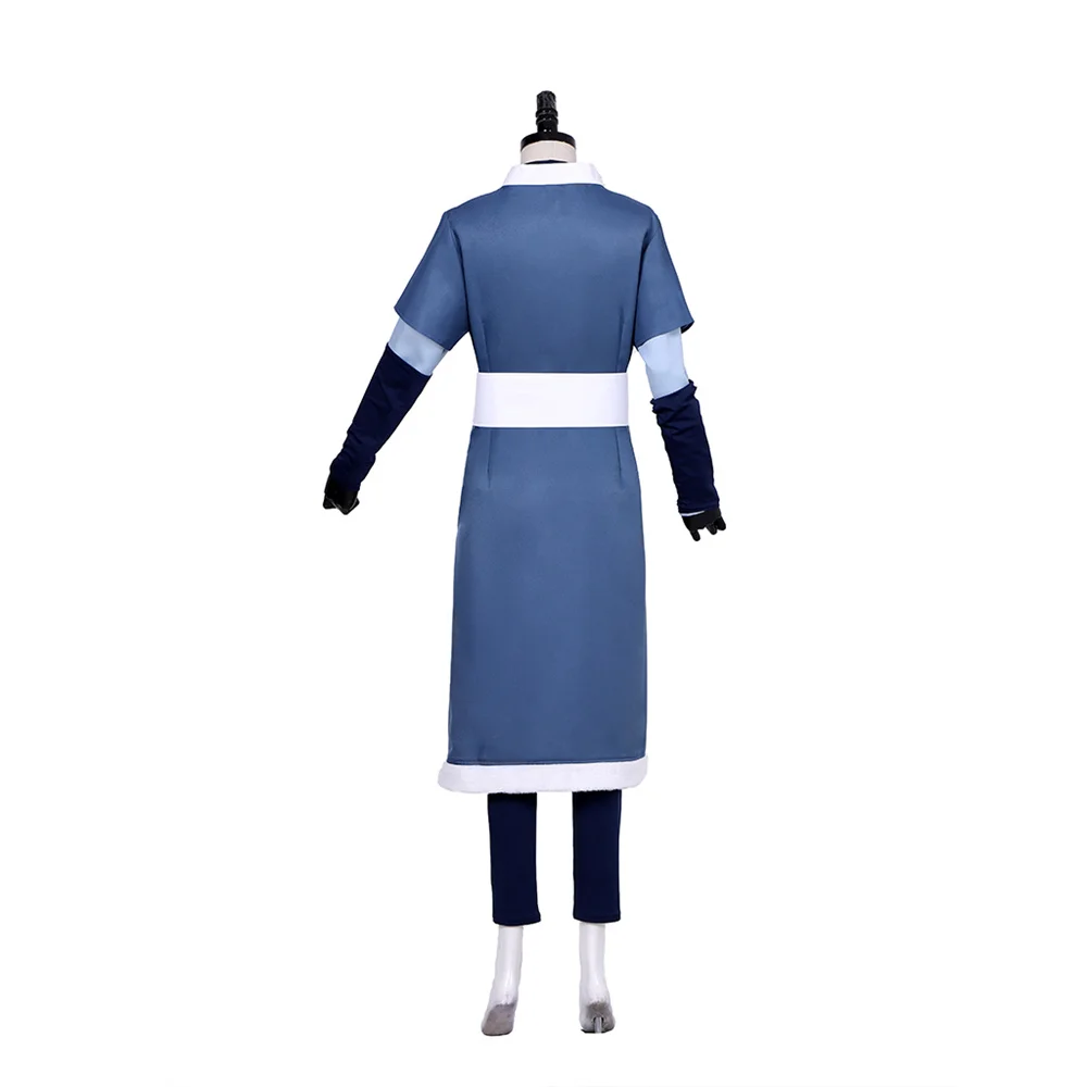 Katara Cosplay Costume Anime The Last Airbender Female Blue Uniform Suits Halloween Performance Fighting Outfits - view 5