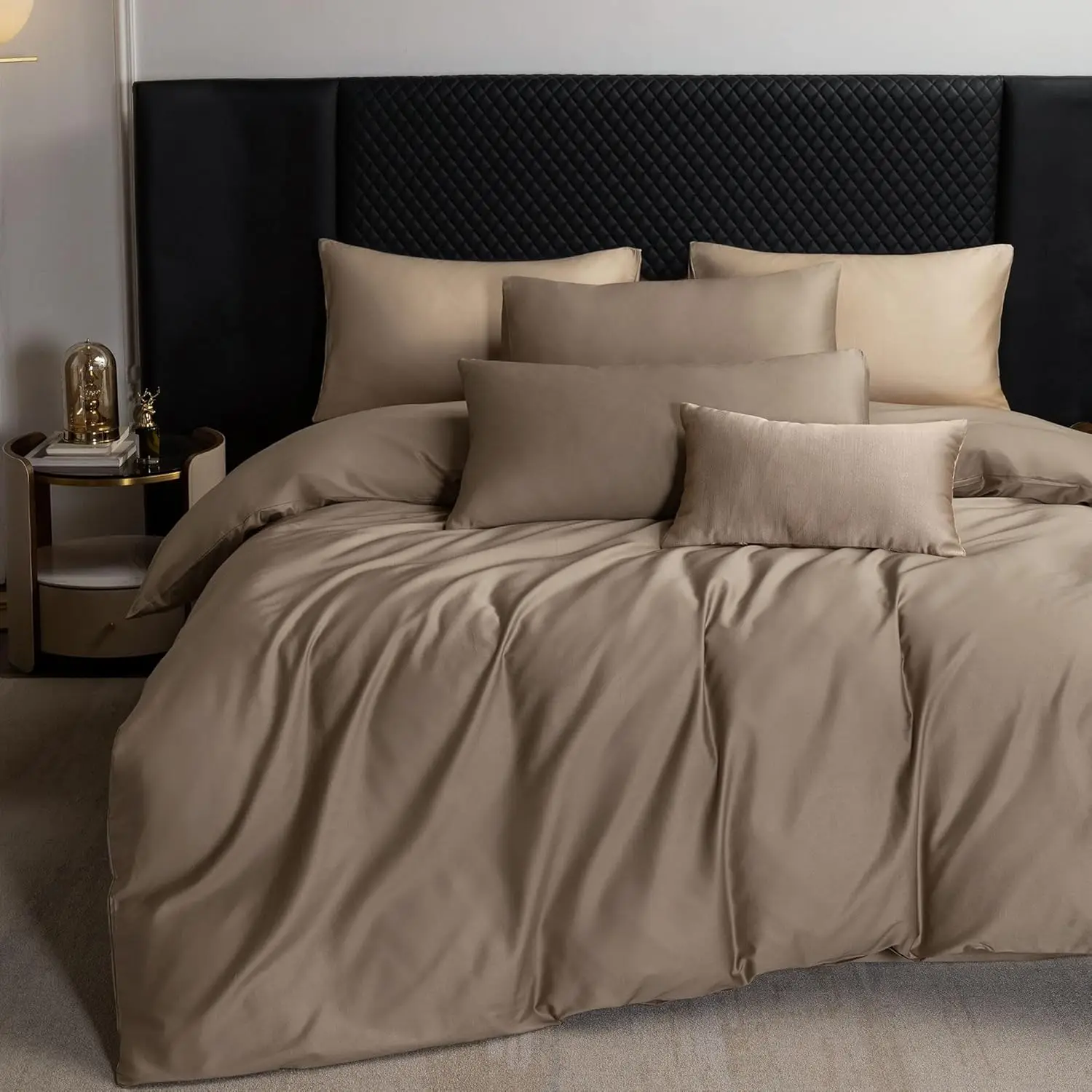 

Duvet Cover Set Queen 100% Long Staple Cotton 600 Thread Count Sateen Breathable Hotel Quality Luxury Cooling Bedding 3 Pieces