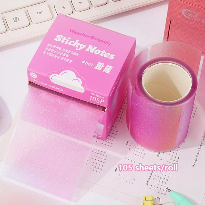 105 листов мультфильм прозрачные липкие заметки Kawaii выдвижной блокнот бумага модная бумага для сообщений милые наклейки для справочника подарки