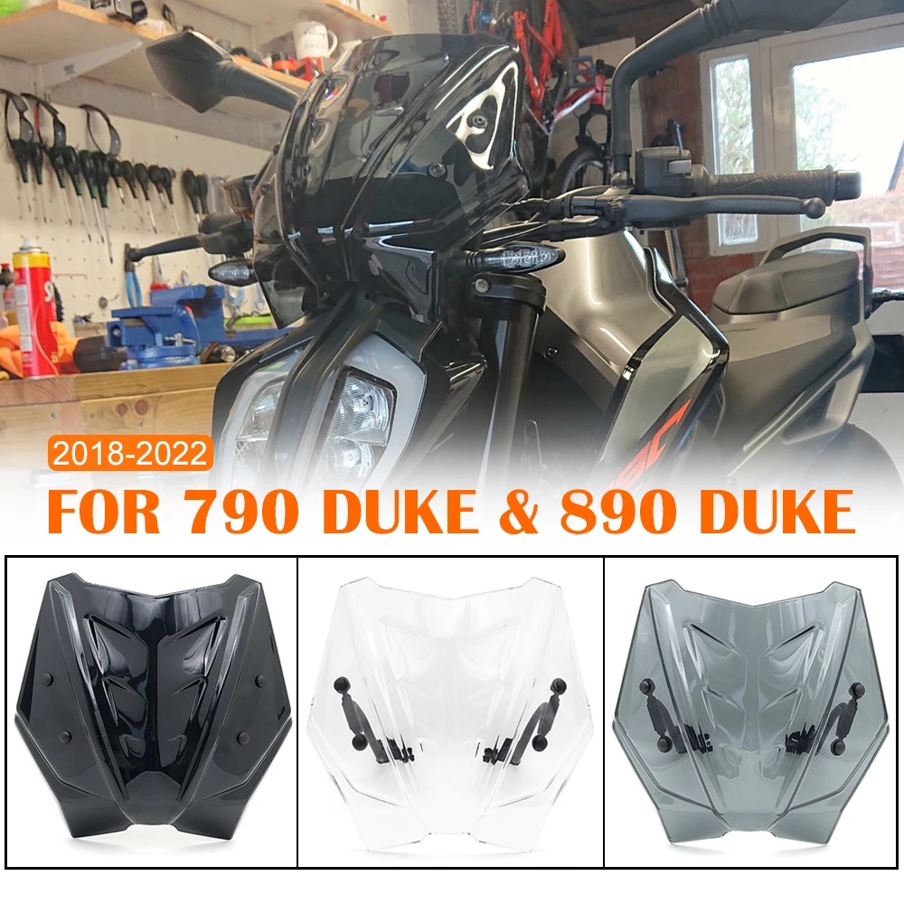 

2021 2022 Motorcycle Accessories Sports Windshield Wind Deflector Sun Visor Windshield New For 890Duke 790Duke 790 DUKE 890 DUKE