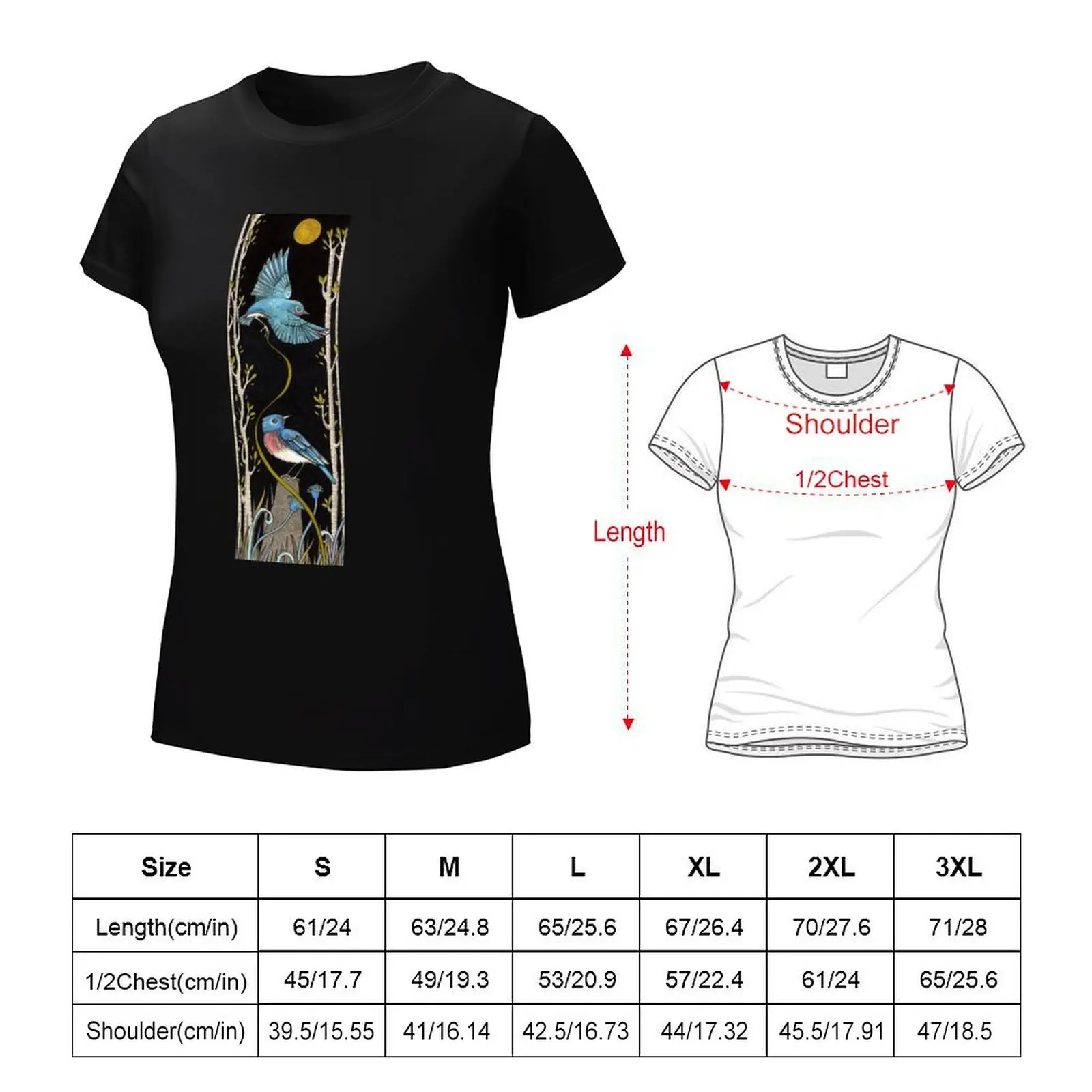 Enchanted Blue T-Shirt cute tops lady clothes aesthetic clothes t shirt for Women