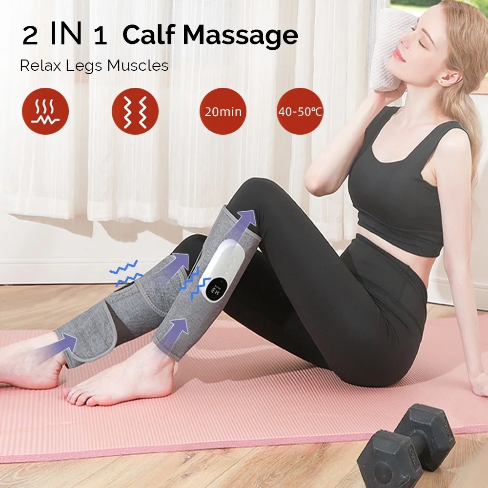 Electric Leg Calf Massager Air Compression Airbag Kneading Vibration Massager 3 Mode Thigh And Knee 360° All-Round Packag